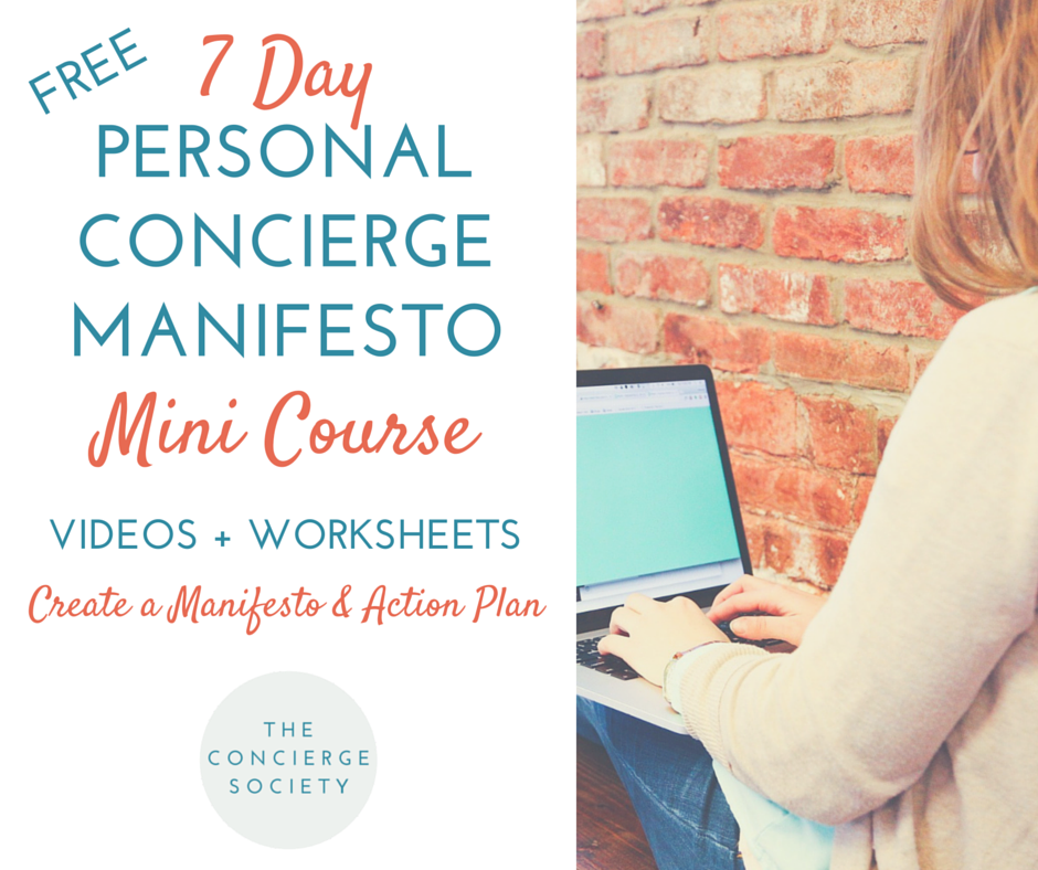 Free 7 Day Personal Concierge Manifesto Mini Course